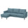 SALTSJÖBADEN 3-seat sofa with chaise longue, Fridtuna dark grey-blue, 233x89 cm