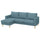SALTSJÖBADEN 3-seat sofa with chaise longue, Fridtuna dark grey-blue, 233x90 cm