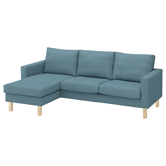 SALTSJÖBADEN 3-seat sofa with chaise longue, Fridtuna dark grey-blue, 233x90 cm