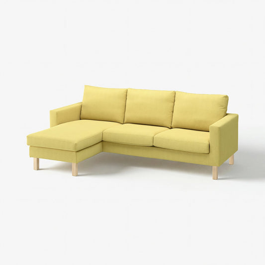 SALTSJÖBADEN 3-seat sofa with chaise longue, Fridtuna yellow, 233x90 cm