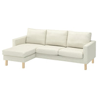SALTSJÖBADEN 3-seat sofa with chaise longue, Gunnared beige, 233x90 cm