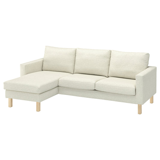 SALTSJÖBADEN 3-seat sofa with chaise longue, Gunnared beige, 233x90 cm