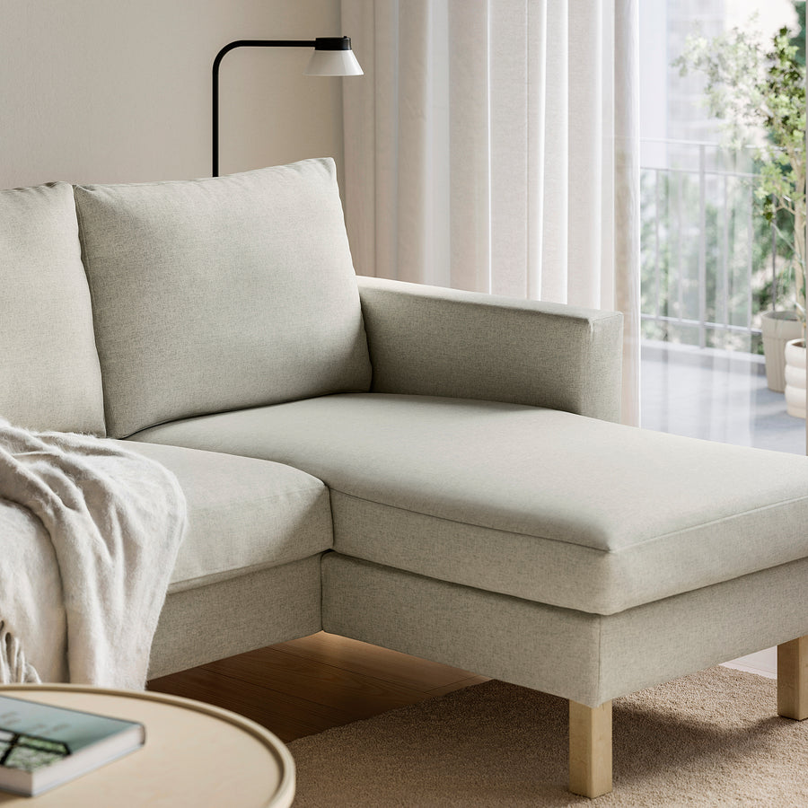 SALTSJÖBADEN 3-seat sofa with chaise longue, Gunnared beige, 233x90 cm