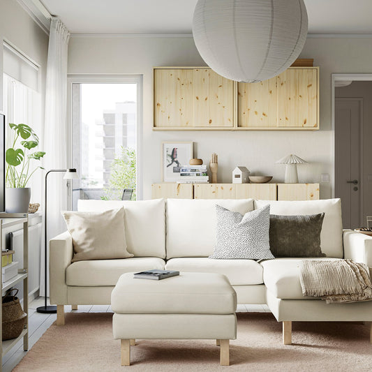 SALTSJÖBADEN 3-seat sofa with chaise longue, Gunnared medium grey, 233 cm
