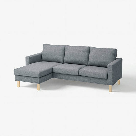 SALTSJÖBADEN 3-seat sofa with chaise longue, Gunnared medium grey, 233 cm