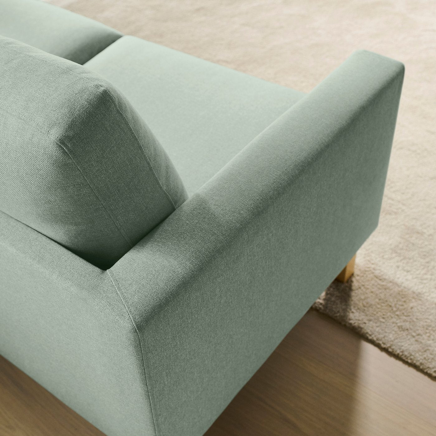 SALTSJÖBADEN 3-seat sofa with chaise longue, Gunnared light green, 233x17x132 cm