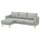 SALTSJÖBADEN 3-seat sofa with chaise longue, Tonerud grey, 233x90x132 cm