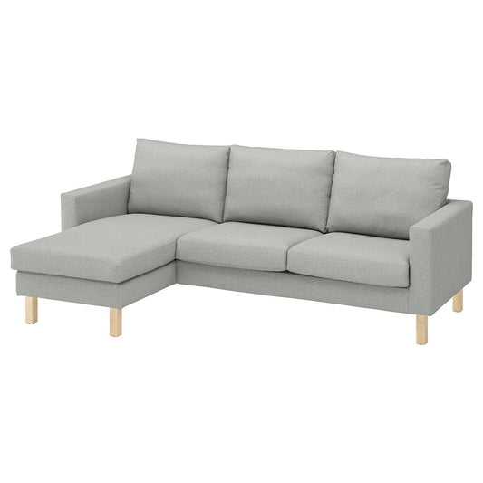 SALTSJÖBADEN 3-seat sofa with chaise longue, Tonerud grey, 233x90x132 cm