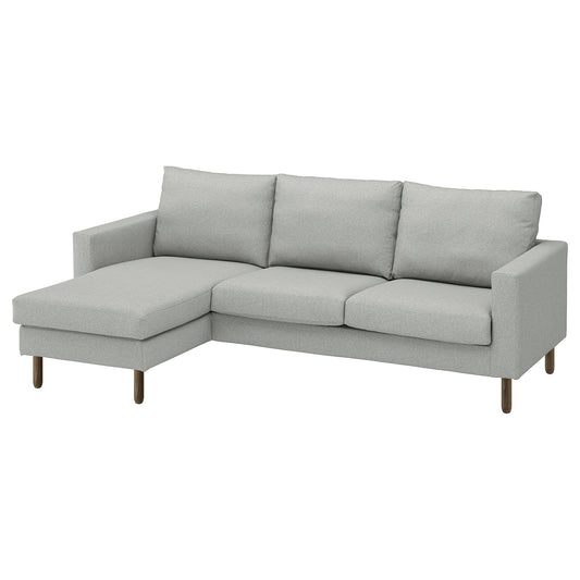 SALTSJÖBADEN 3-seat sofa with chaise longue, Tonerud grey, 223x90x148 cm