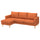SALTSJÖBADEN 3-seat sofa with chaise longue, Tonerud red-brown, 233x90x132 cm