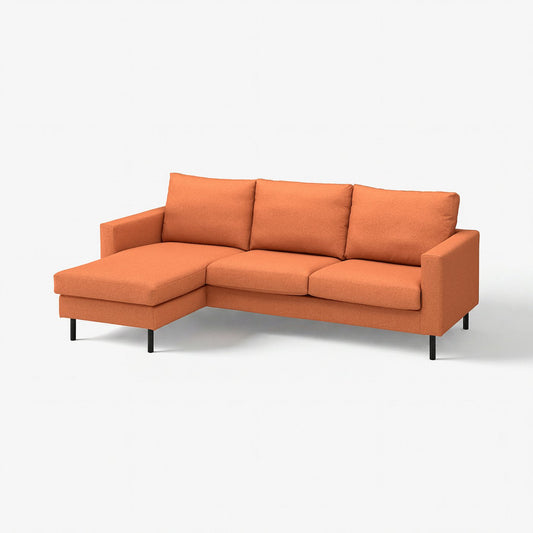 SALTSJÖBADEN 3-seat sofa with chaise longue, Tonerud red-brown, 233 cm