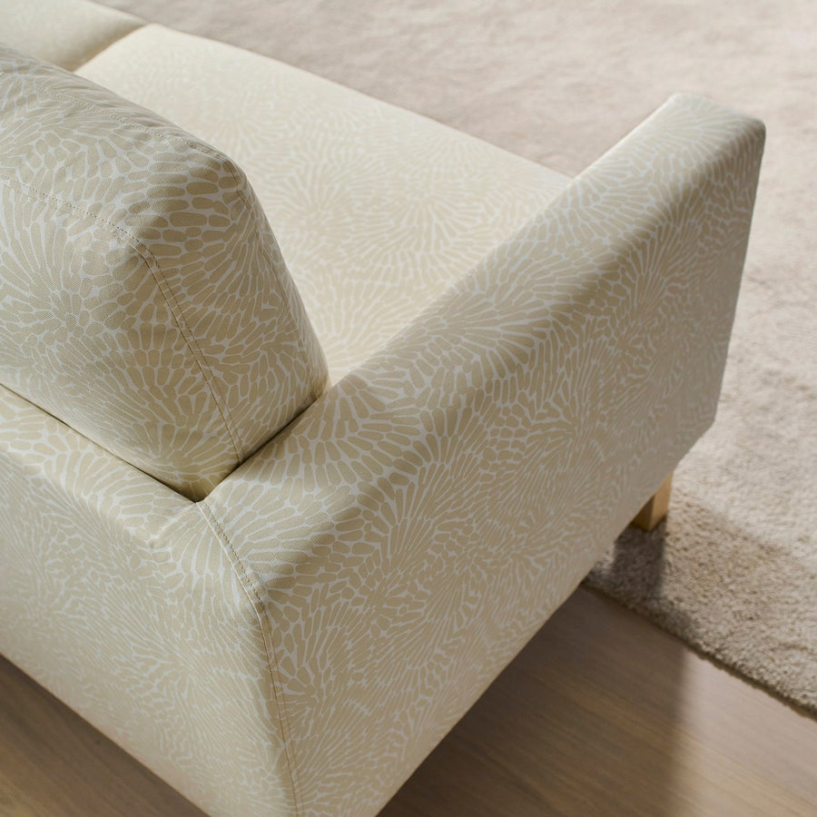 SALTSJÖBADEN 3-seat sofa with chaise longue, Vittangi light beige/white, 233x90 cm