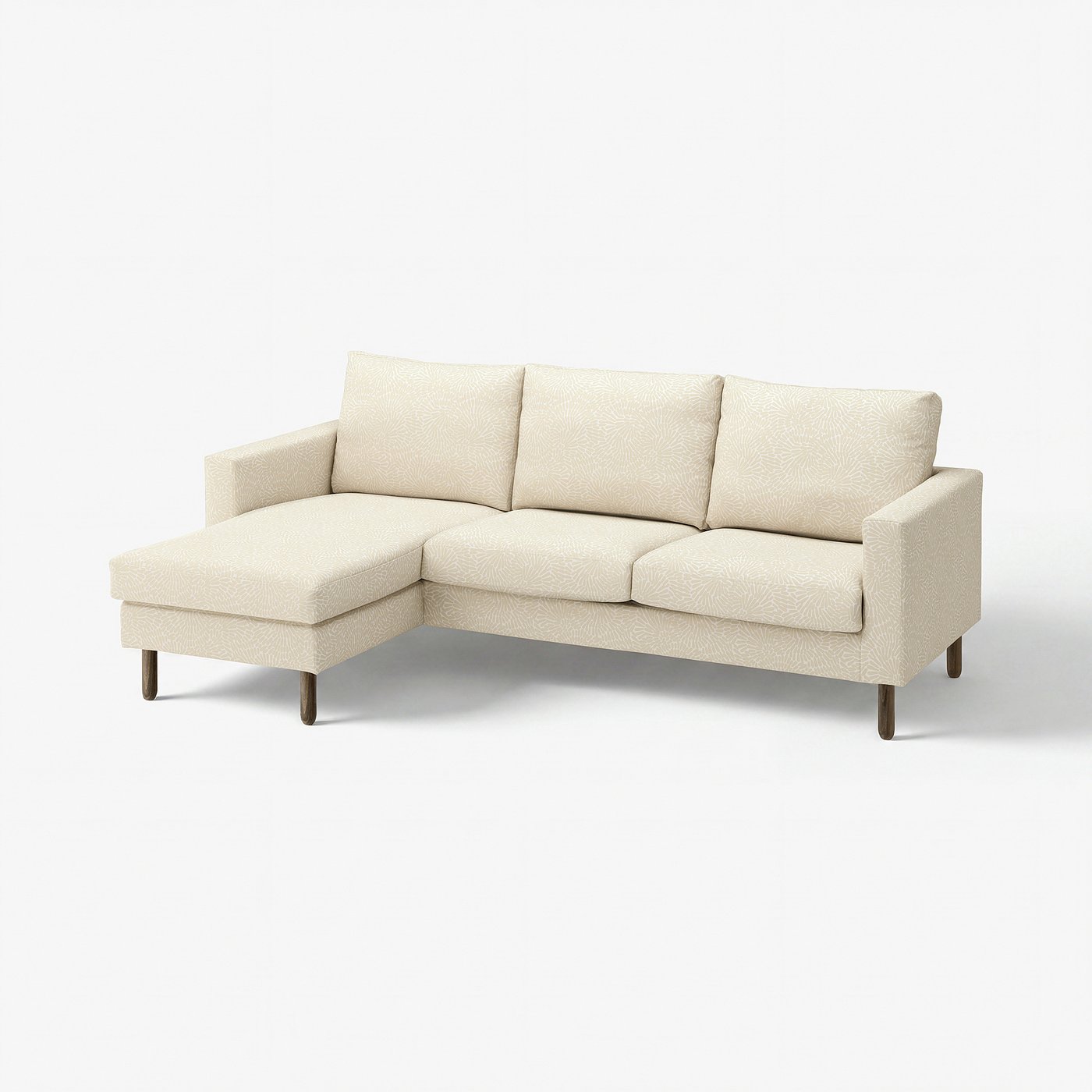 SALTSJÖBADEN 3-seat sofa with chaise longue, Vittangi light beige/white