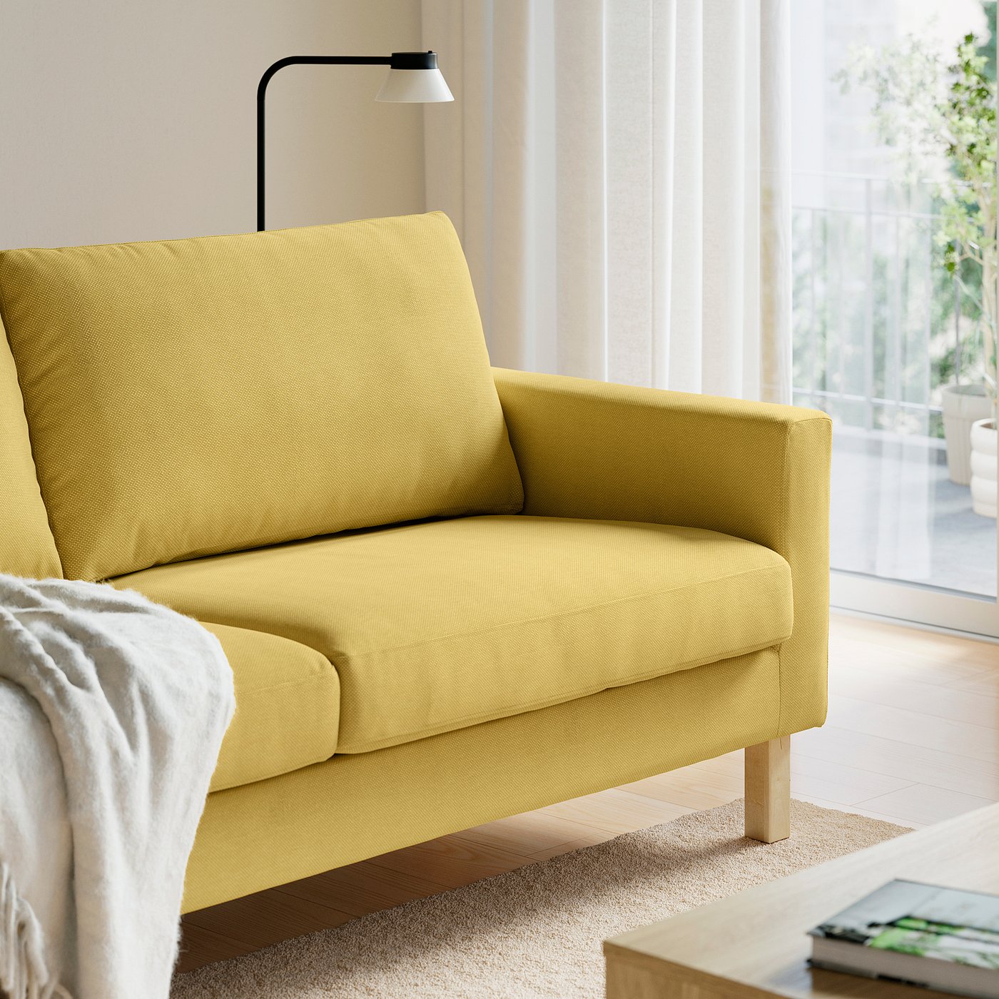 SALTSJÖBADEN 3-seat sofa, Fridtuna yellow, 205 cm