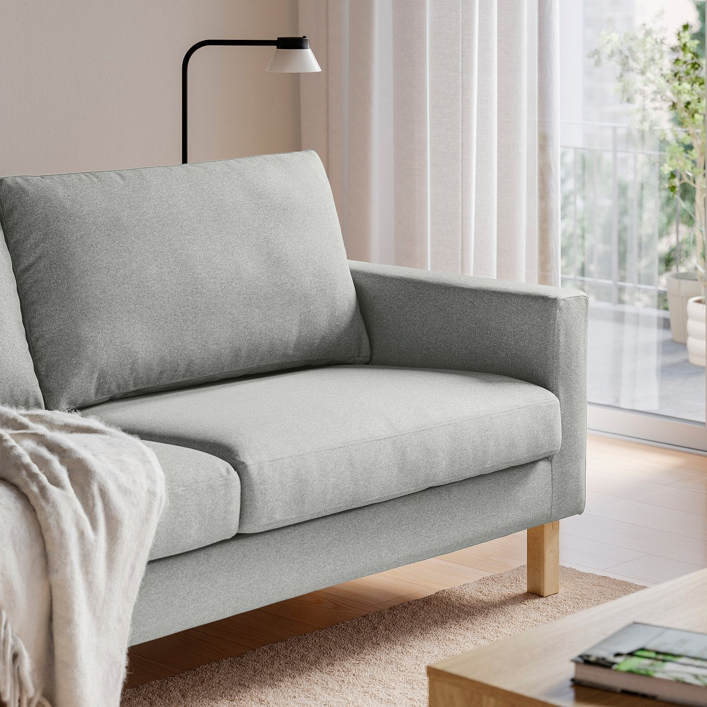 SALTSJÖBADEN 3-seat sofa, Tonerud grey, 205 cm