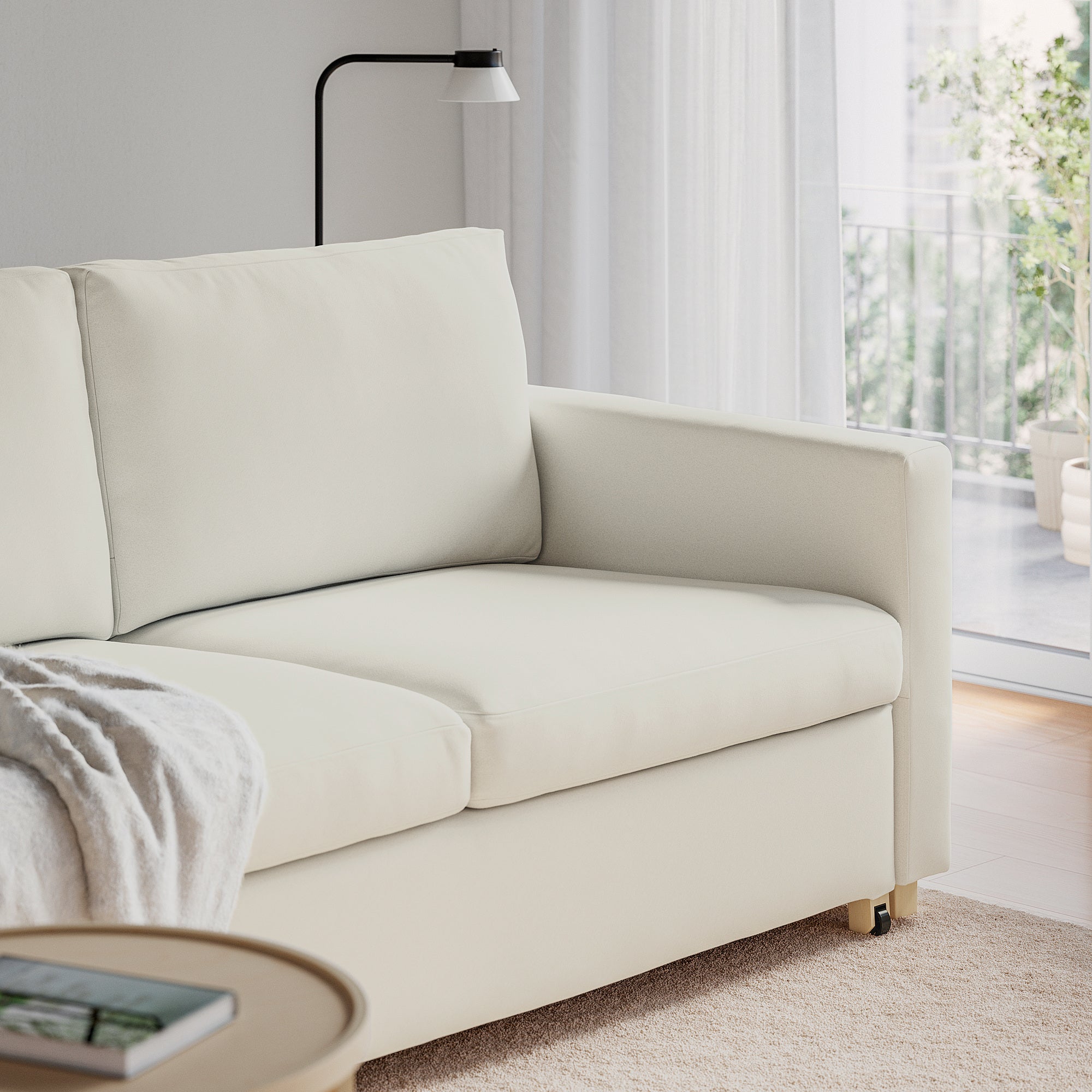 SALTSJÖBADEN 2-seat sofa-bed, Blekinge white, 185 cm