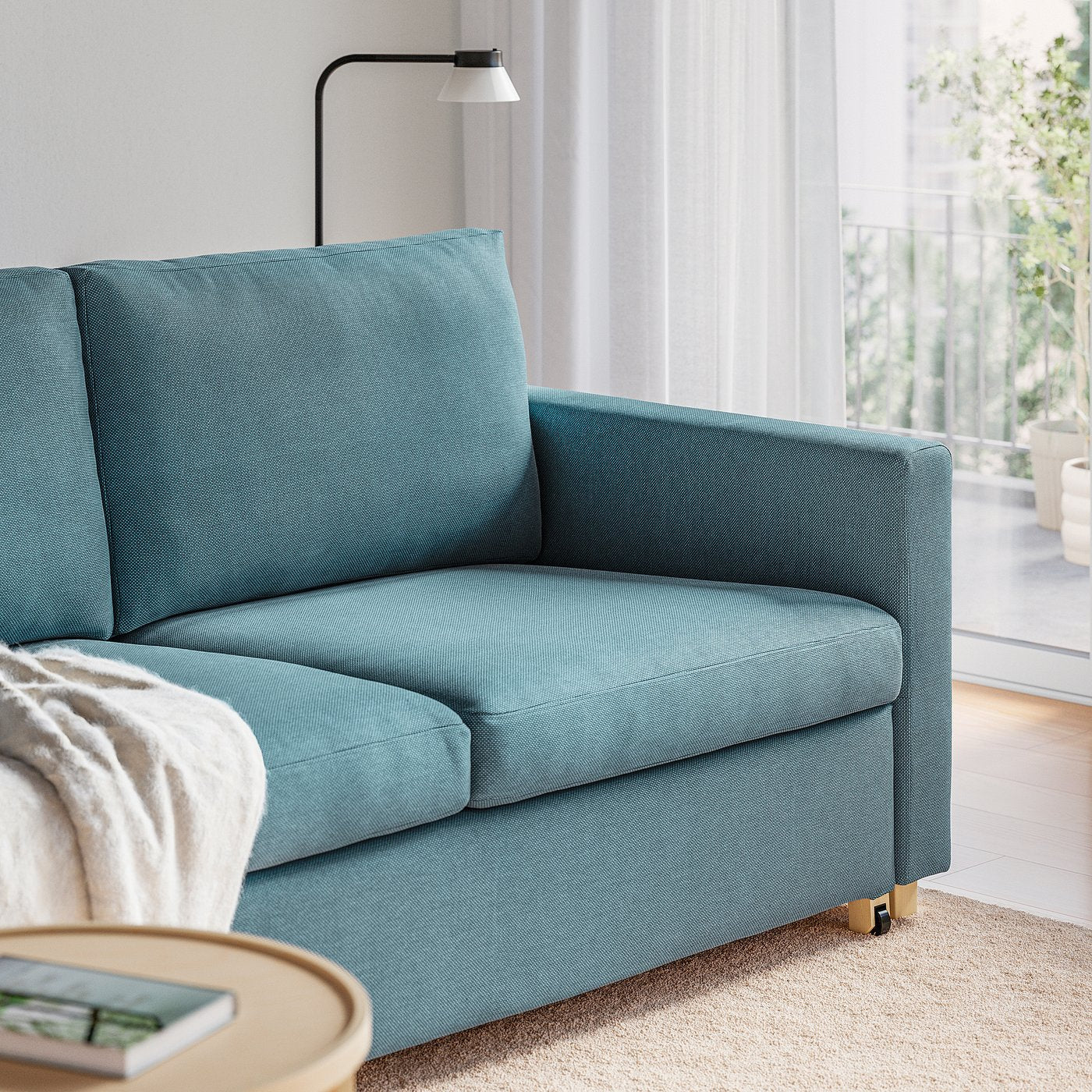 SALTSJÖBADEN 2-seat sofa-bed, Fridtuna dark grey-blue, 185 cm