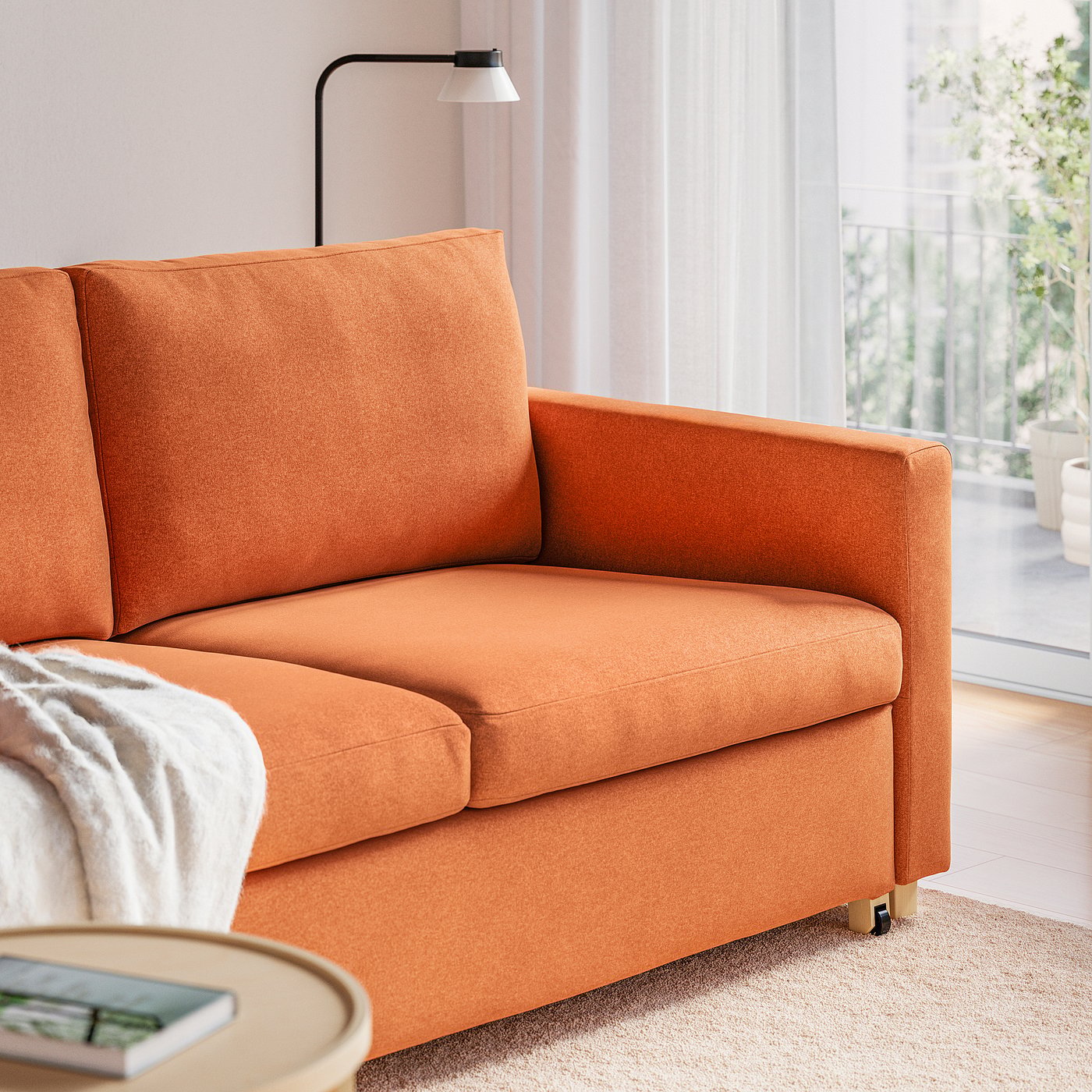 SALTSJÖBADEN 2-seat sofa-bed, Tonerud red-brown, 185 cm