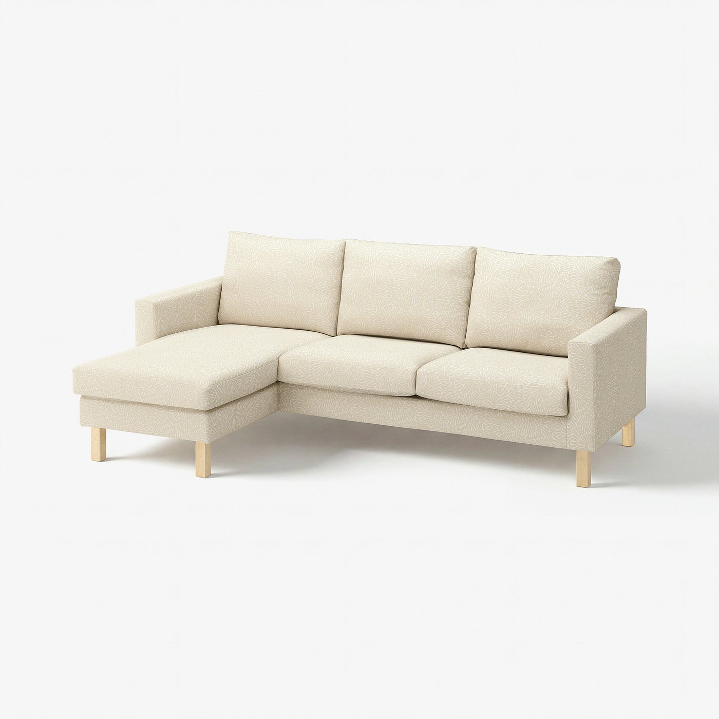 SALTSJÖBADEN cover f 3-seat sofa w chaise longue, Vittangi light beige/white