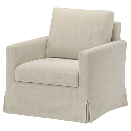SALTSJÖBADEN rocking and swivel armchair, Fridtuna light beige