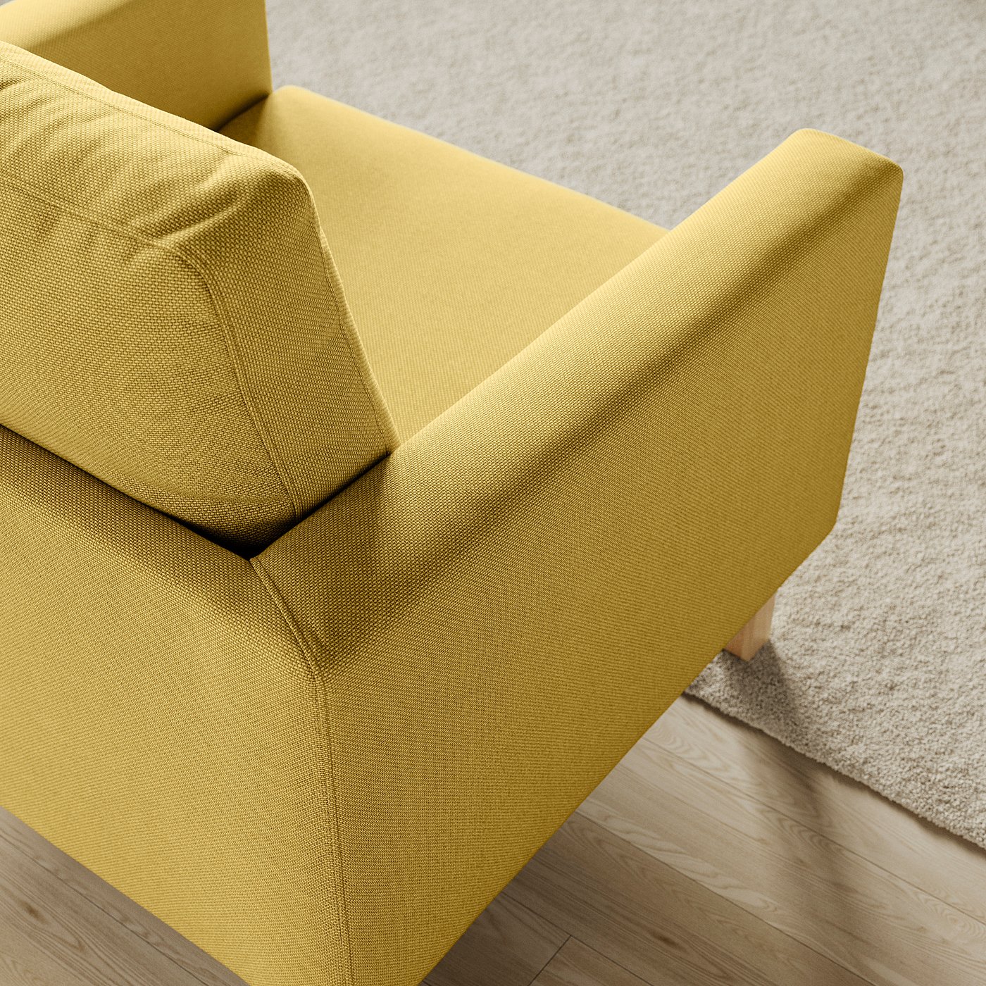 SALTSJÖBADEN armchair, Fridtuna yellow, 93x89x88 cm
