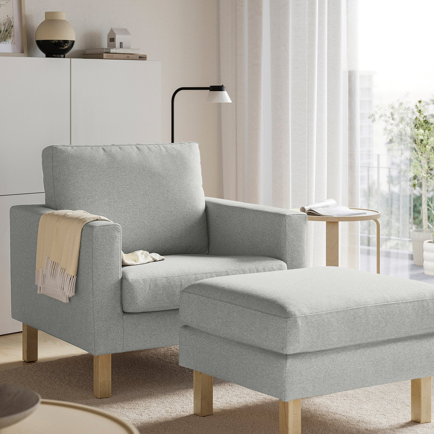 SALTSJÖBADEN armchair, Tonerud grey, 93x90x88 cm