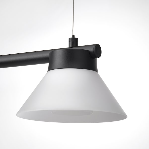 SAMBORD pendant lamp with 3 lamps, black/white, 110 cm