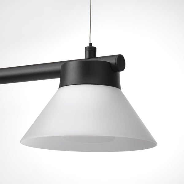 SAMBORD pendant lamp with 3 lamps, black/white, 110 cm