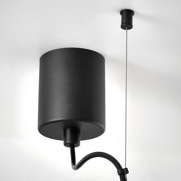 SAMBORD pendant lamp with 3 lamps, black/white, 110 cm