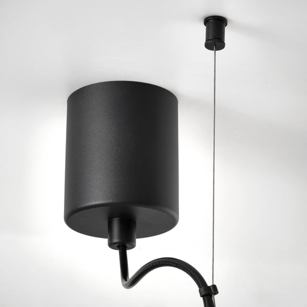 SAMBORD pendant lamp with 3 lamps, black/white, 110 cm