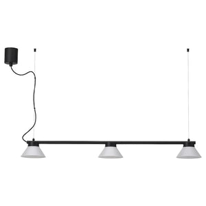 SAMBORD pendant lamp with 3 lamps, black/white, 15 cm