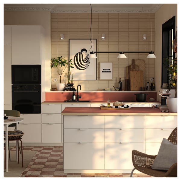 SAMBORD pendant lamp with 3 lamps, black/white, 110 cm