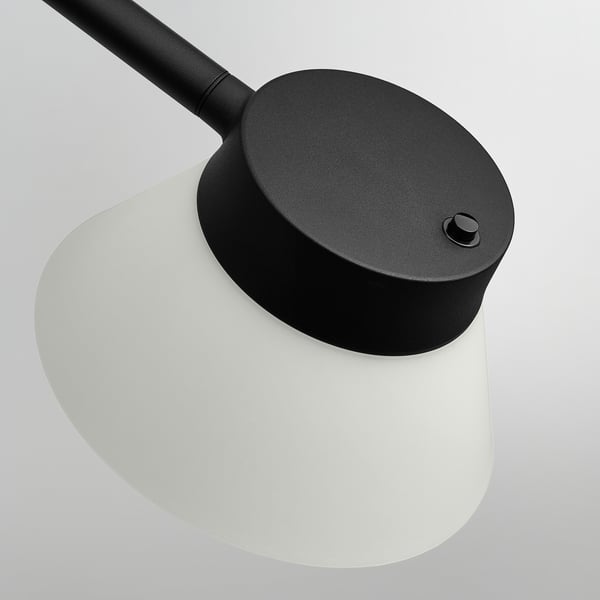 SAMBORD - Floor lamp/reading lamp, black/white