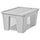 SAMLA box with lid, transparent/light grey, 57x28x39 cm