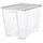 SAMLA box with lid, transparent/light grey, 57x39x42 cm/65 l