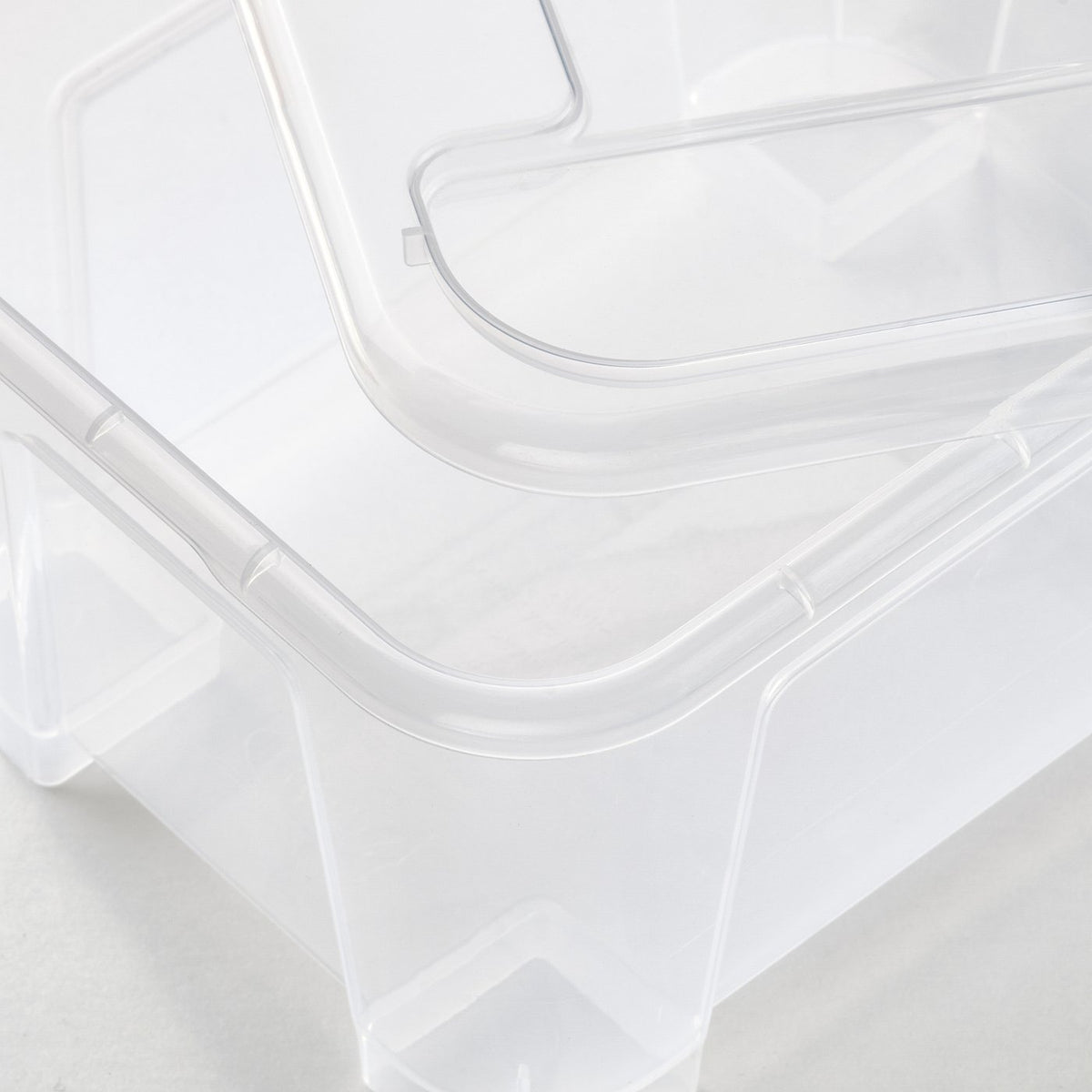 SAMLA box with lid, transparent, 14x18x10 cm/1 l, 2 pack