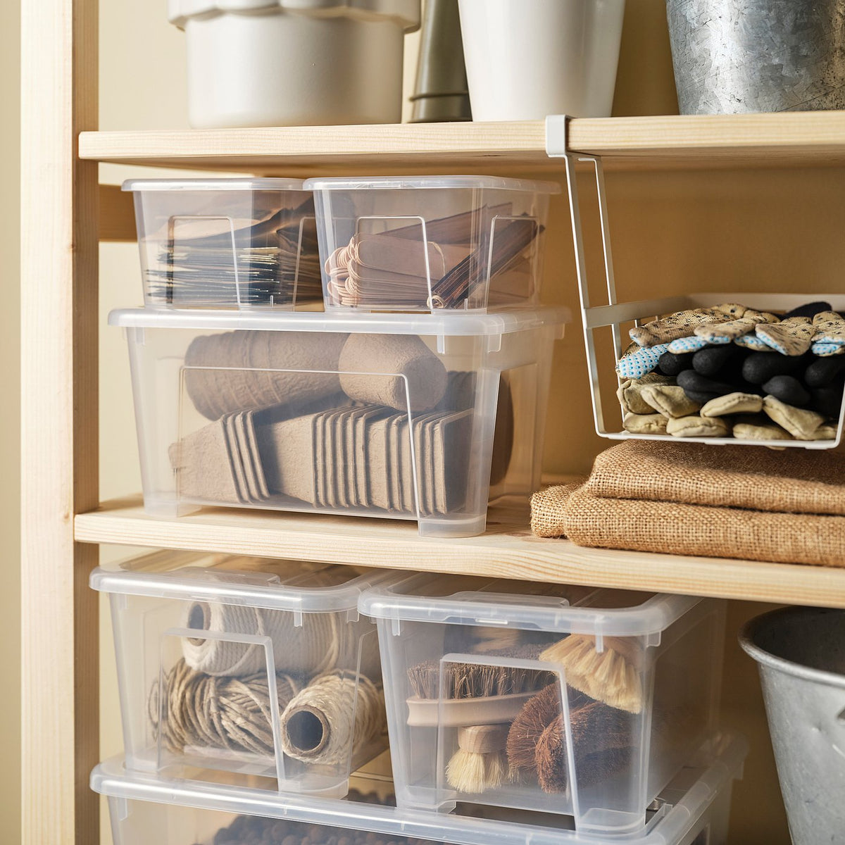 SAMLA box with lid, transparent, 14x18x10 cm/1 l, 2 pack