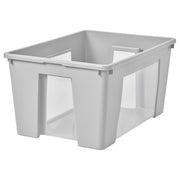 SAMLA box, transparent/light grey, 56x39x28 cm/45 l