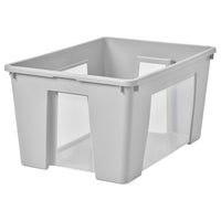 SAMLA box, transparent/light grey, 56x39x28 cm/45 l
