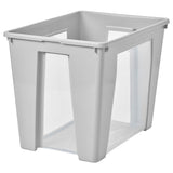 SAMLA box, transparent/light grey, 56x39x42 cm/65 l