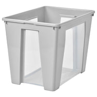 SAMLA box, transparent/light grey, 56x39x42 cm/65 l