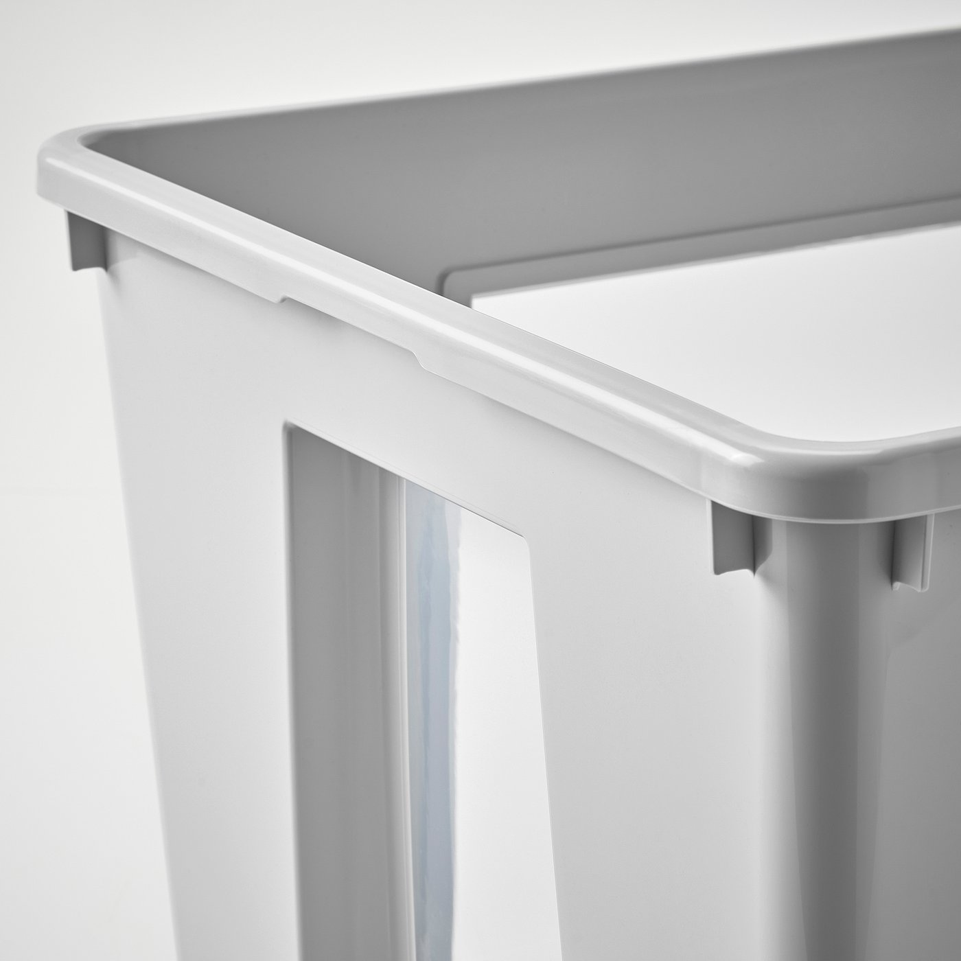 SAMLA box, transparent/light grey, 56x39x28 cm/45 l