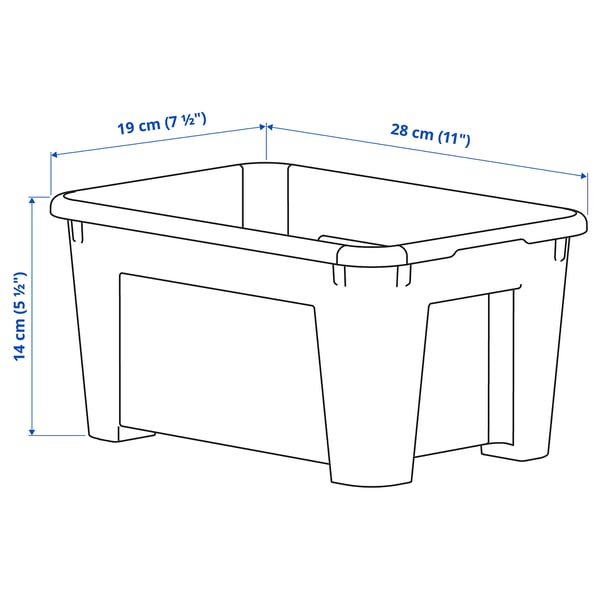 SAMLA box, transparent, 28x19x14 cm/5 l