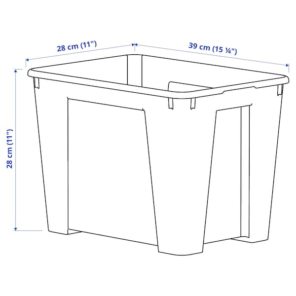 SAMLA - Box, transparent, 39x28x28 cm/22 l