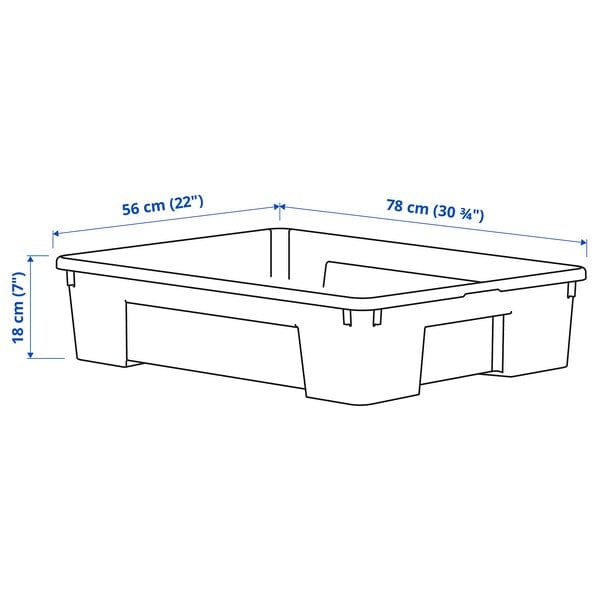 Ikea SAMLA - Box, transparent, 78x56x18 cm/55 l