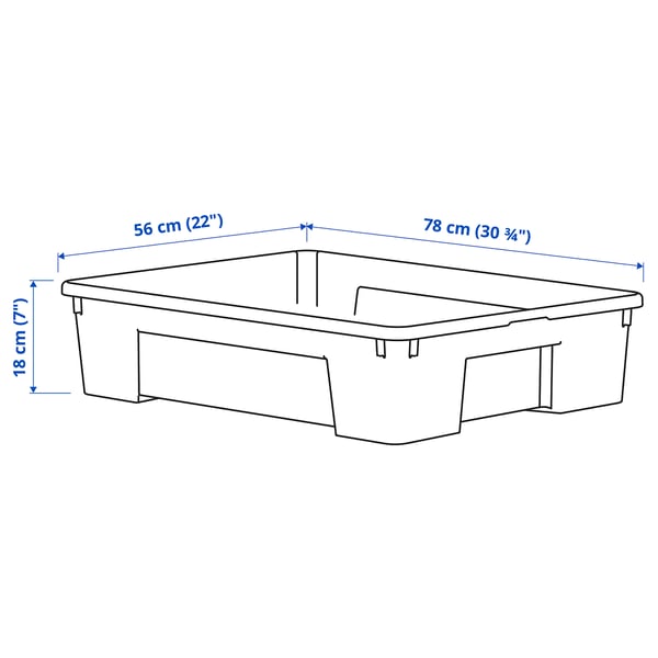 SAMLA box, transparent, 78x56x18 cm/55 l