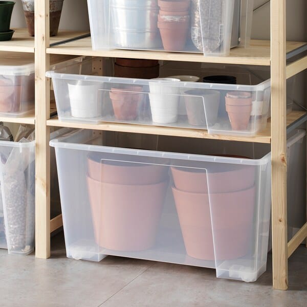 Ikea SAMLA - Box, transparent, 78x56x43 cm/130 l