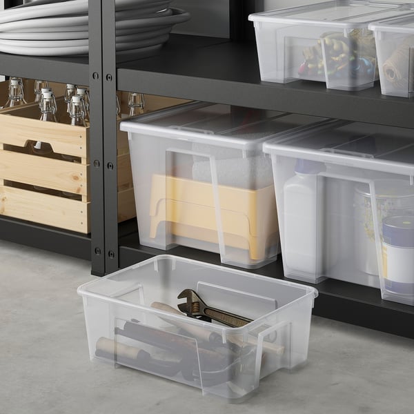 SAMLA box, transparent, 39x28x14 cm/11 l