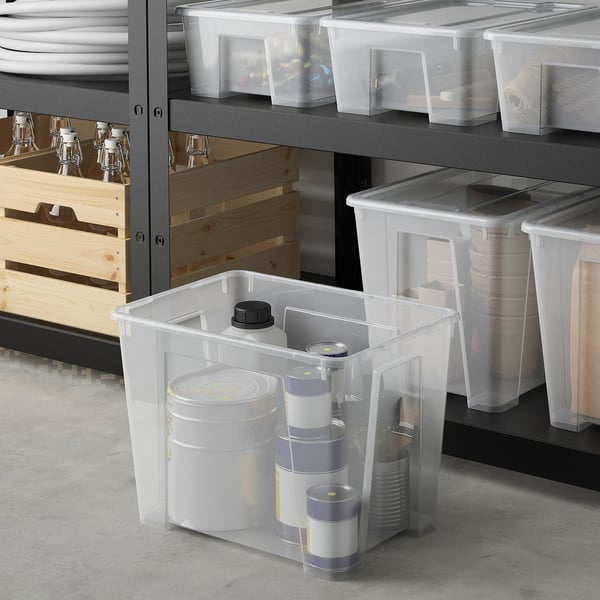 SAMLA box, transparent, 39x28x28 cm/22 l