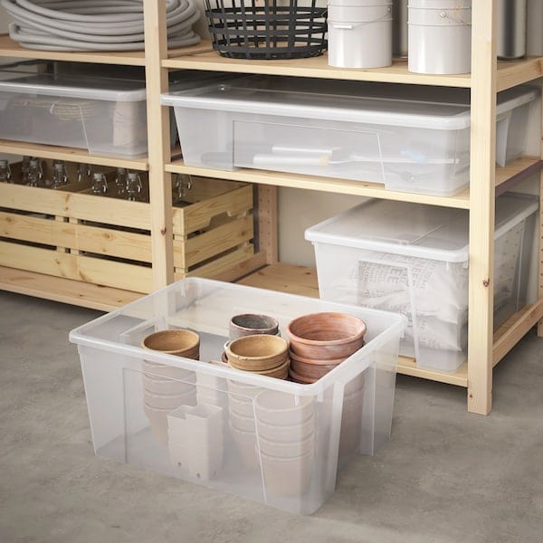 Ikea SAMLA - Box, transparent, 56x39x28 cm/45 l